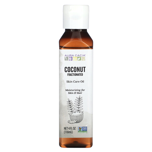 Фракционированное масло для ухода за кожей, кокос, 4 жидких унции (118 мл) Aura Cacia