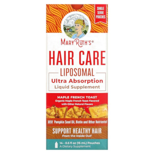 Hair Care Liposomal, Maple French Toast, 14 Pouches, 0.5 fl oz (Жидкие унции) (15 ml) Each MaryRuth's