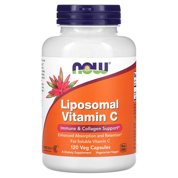 Липосомальный витамин С, 120 растительных капсул NOW Foods