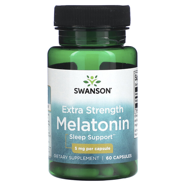 Мелатонин Экстра Сила - 5 мг - 60 капсул - Swanson Swanson