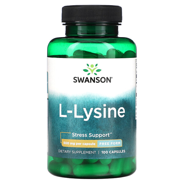 L-лизин, 500 мг, 100 капсул Swanson