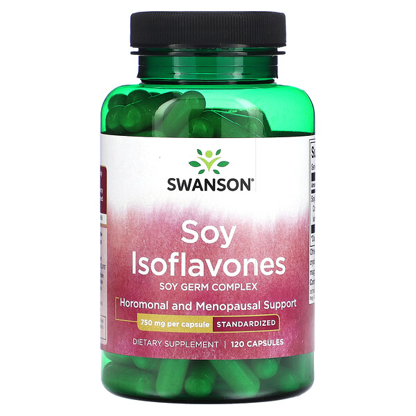 Soy Isoflavones, Soy Germ Complex, Standardized, 750 mg, 120 Capsules (Капсулы) Swanson