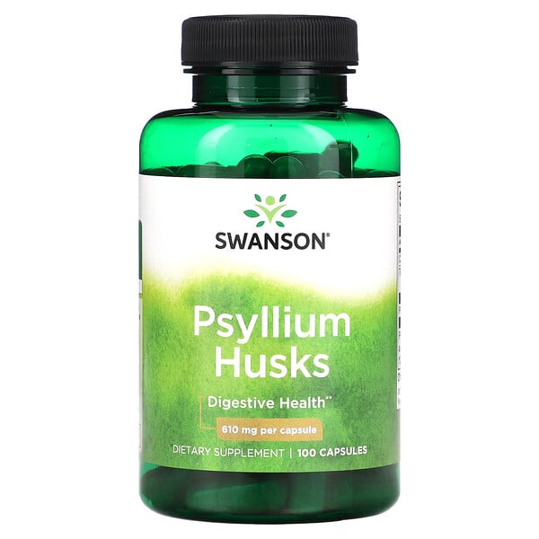 Псиллиум (Скорлупа Семян) - 610 мг - 100 Капсул - Swanson Swanson