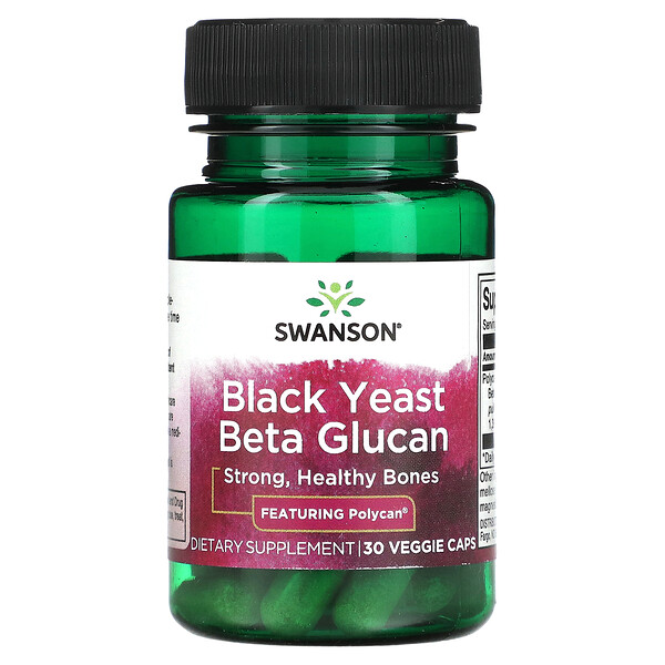 Бета-глюкан из черной дрожжи - 30 растительных капсул - Swanson Swanson