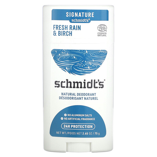Натуральный дезодорант «Свежий дождь и береза», 2,65 унции (75 г) Schmidt's