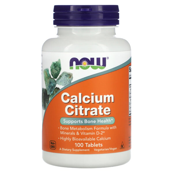 Calcium Citrate , 100 Tablets NOW Foods