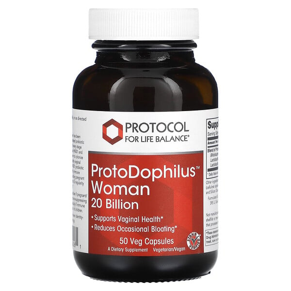 ProtoDophilus Woman, 20 миллиардов, 50 растительных капсул Protocol for Life Balance