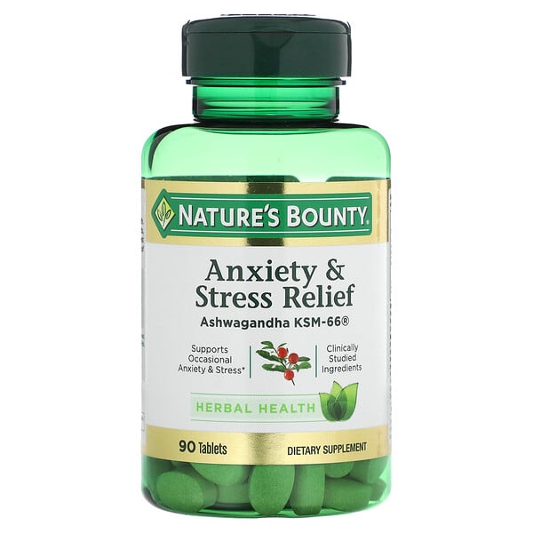 Снятие стресса и тревоги, Ашвагандха - 90 таблеток - Nature's Bounty Nature's Bounty