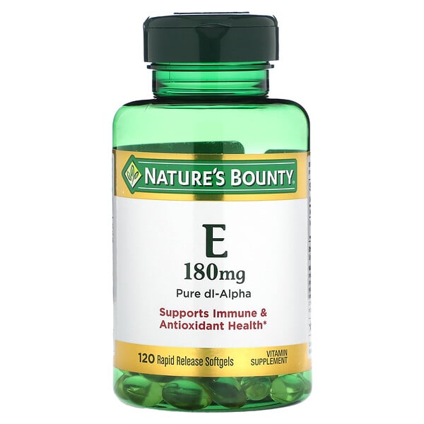 Витамин Е - 180 мг - 120 Быстрорастворимых Мягких Капсул - Nature's Bounty Nature's Bounty