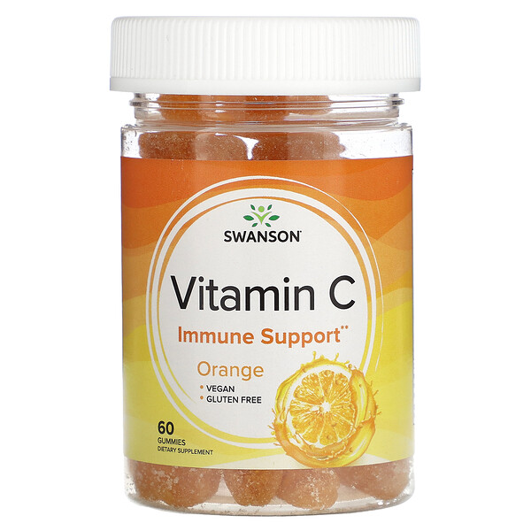 Витамин C, Апельсин, 60 Жевательных Конфет - Swanson Swanson