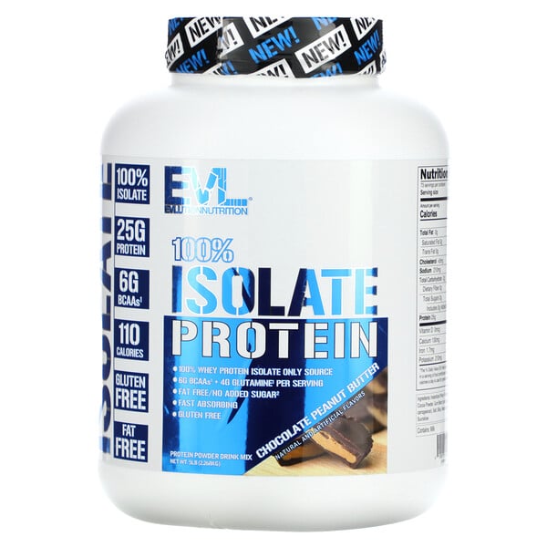 100% Изолят Протеина, Шоколадно-Арахисовое Масло - 2.268 кг - EVLution Nutrition EVLution Nutrition