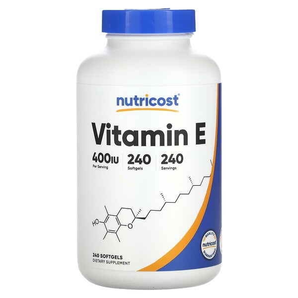 Витамин Е - 400МЕ - 240 капсул - Nutricost Nutricost