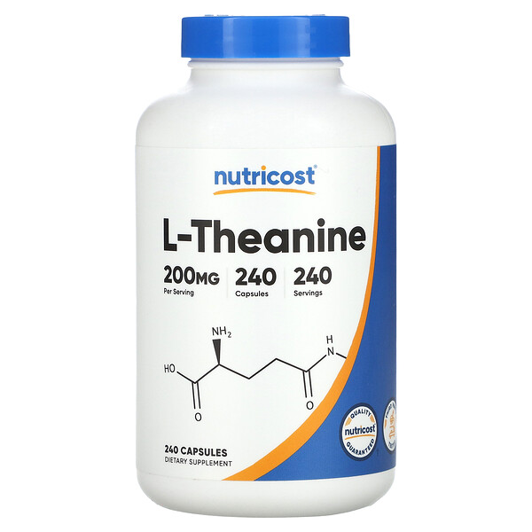 L-Theanine , 200 mg , 240 Capsules Nutricost