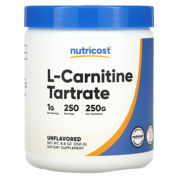 L-Карнитин Тартрат, Без вкуса - 250г - Nutricost Nutricost