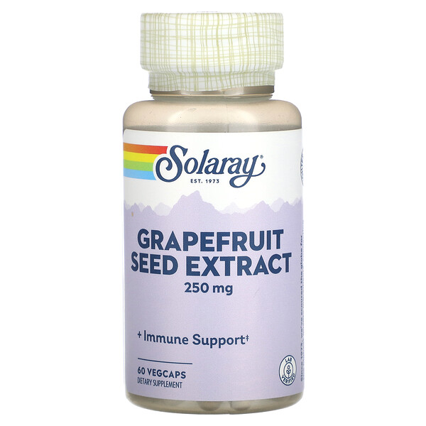 Экстракт семян грейпфрута, 250 мг, 60 растительных капсул Solaray