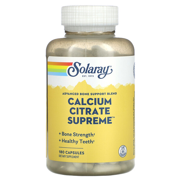 Calcium Citrate Supreme, 180 Capsules (Капсулы) Solaray