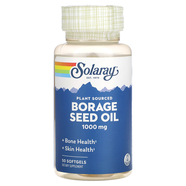 Масло семян бурачника, 1000 мг, 50 мягких таблеток Solaray