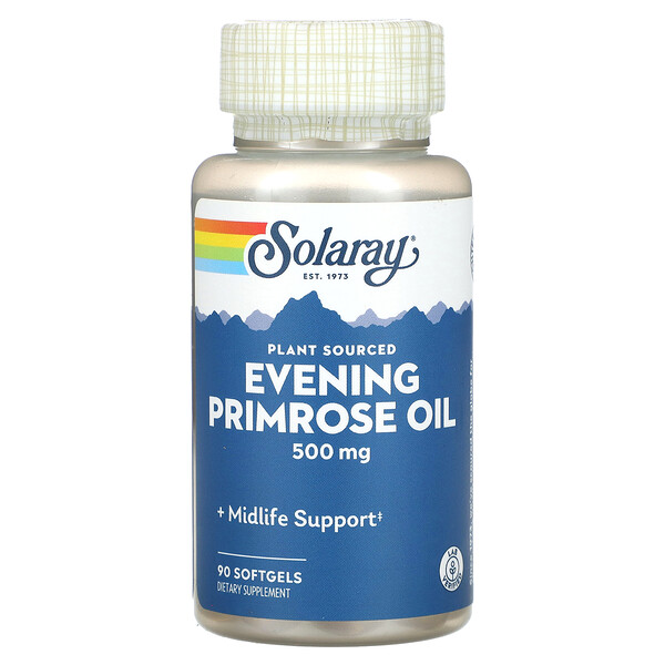 Масло вечерней примулы растительного происхождения, 500 мг, 90 мягких таблеток Solaray