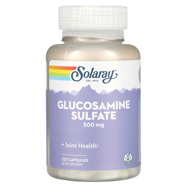 Глюкозамина сульфат, 500 мг, 120 капсул Solaray