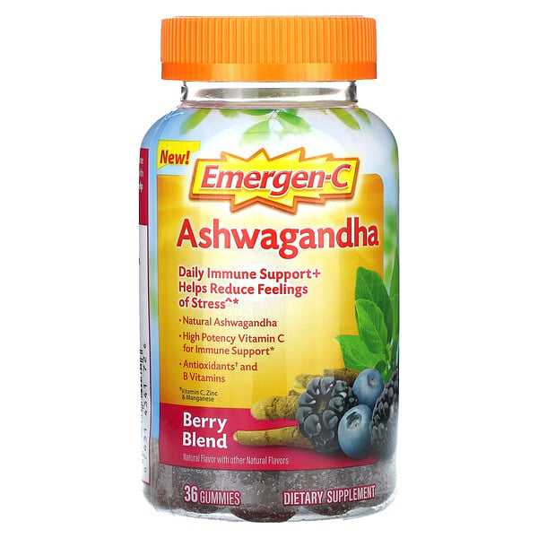 Ashwagandha, Ягодная смесь, 36 жевательных конфет Emergen-C