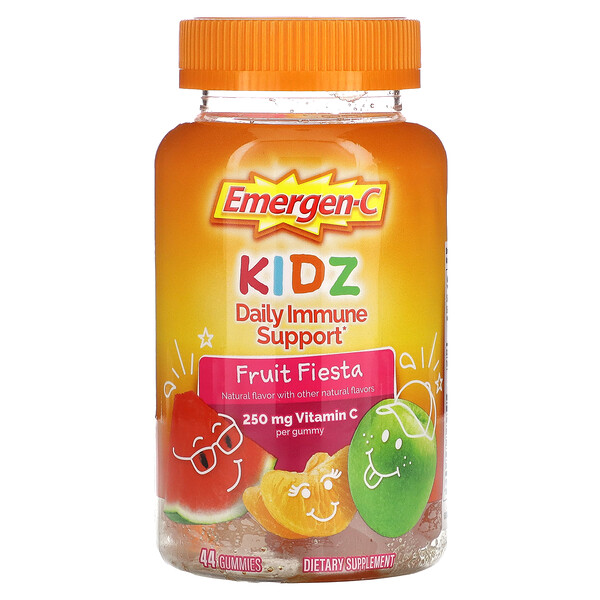 Kids Daily Immune Support, Фруктовая фиеста, 44 жевательных конфеты Emergen-C