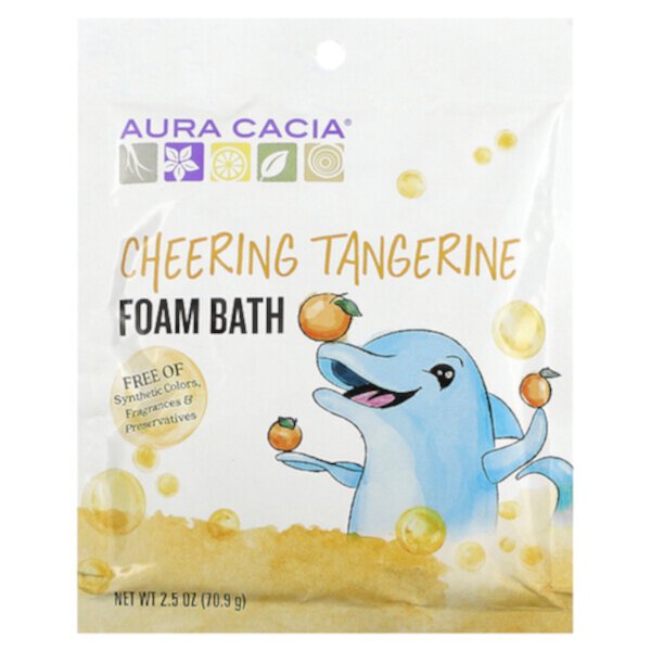 Пена для ванны Cheering, мандарин, 2,5 унции (70,9 г) Aura Cacia