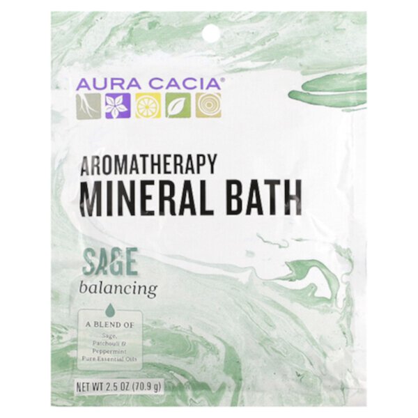 Минеральная ванна для ароматерапии, шалфей, 2,5 унции (70,9 г) Aura Cacia