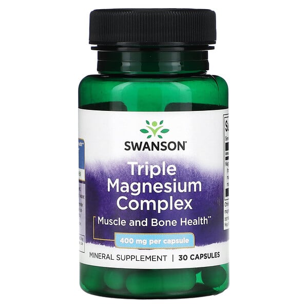 Тройной комплекс магния - 400 мг - 30 капсул - Swanson Swanson