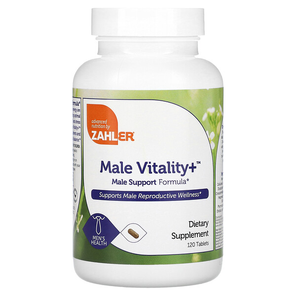 Male Vitality +, Supports Male Reproductive Wellness, 120 Tablets (Таблетки) Zahler