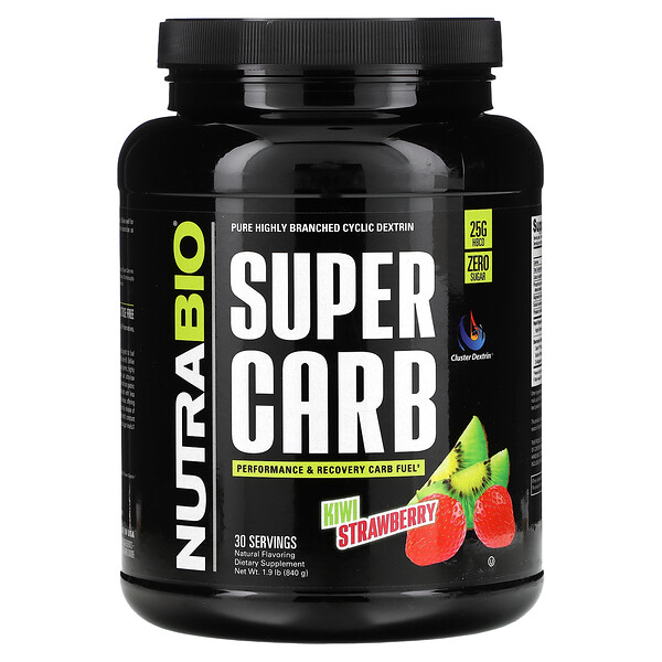 Super Carb, Kiwi Strawberry, 1.9 lb (Фунты) (840 g) NutraBio