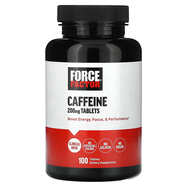 Кофеин, 200 мг, 100 таблеток Force Factor