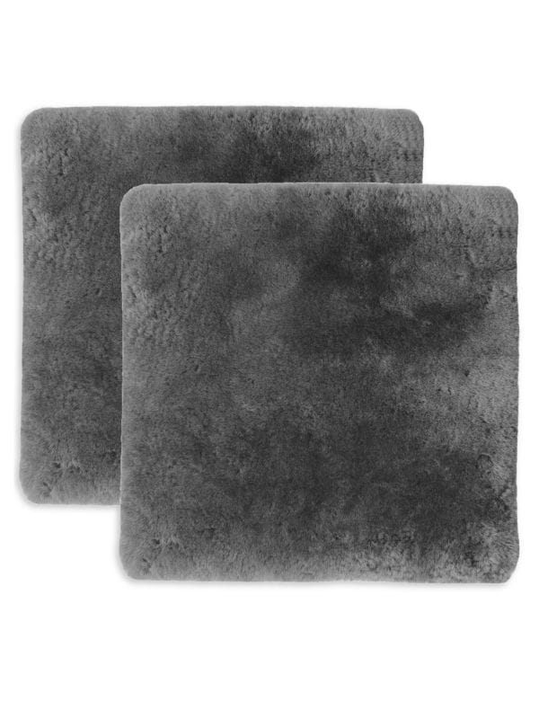 2-Piece Shearling Chair Pads Set Natural