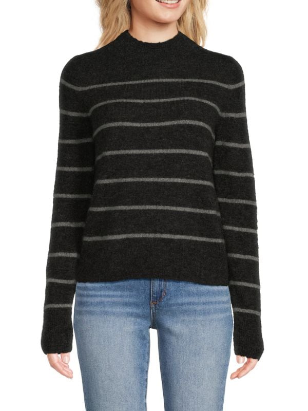 Женский Свитер Vince Stripe Alpaca Bend Mockneck Vince