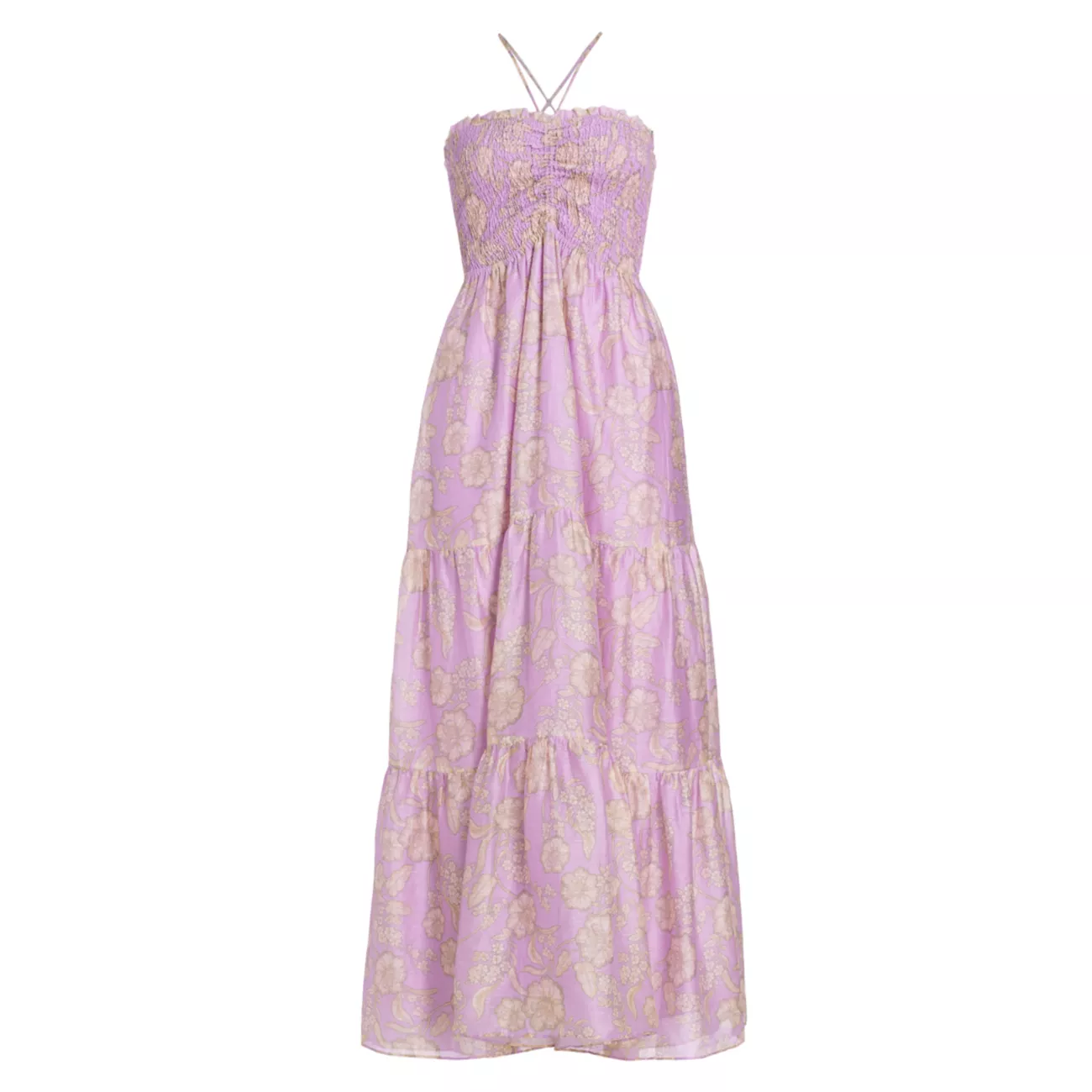 Ярусное платье макси Elzette с цветочным принтом KIVARI
