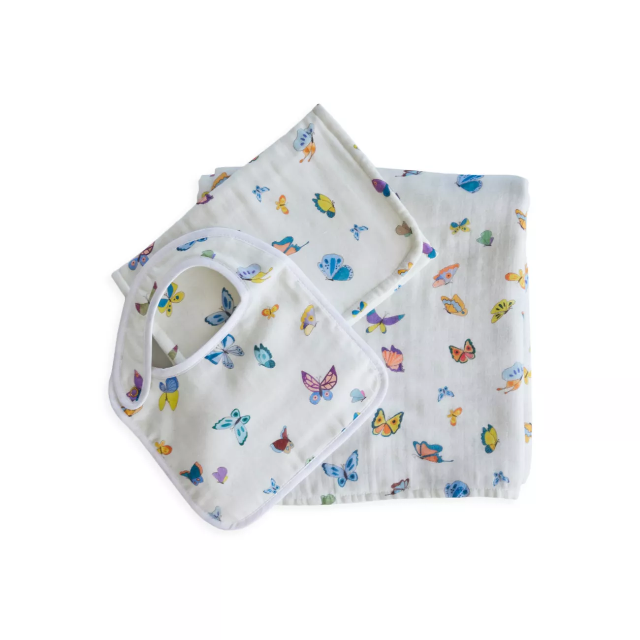 Детское трехсекционное одеяло с шалью Madame Butterfly, нагрудник и усилитель; Набор тканей для отрыжки Timo & Violet
