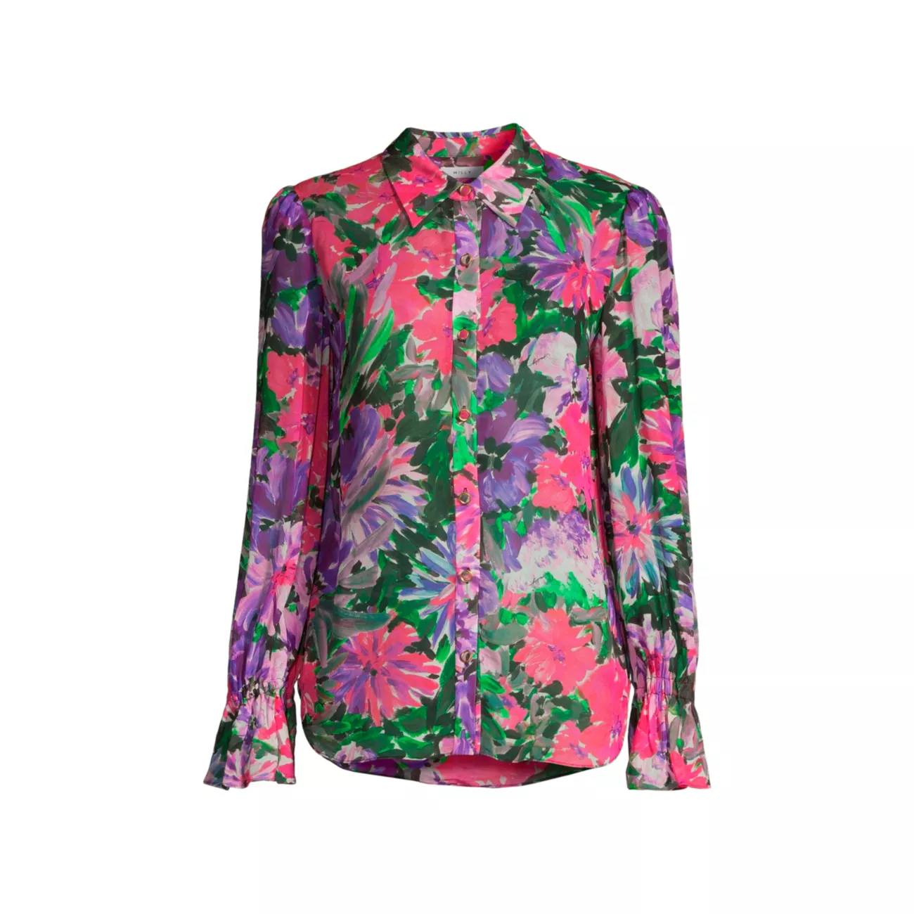 Шифоновая блузка с цветочным принтом Lacey Garden MILLY