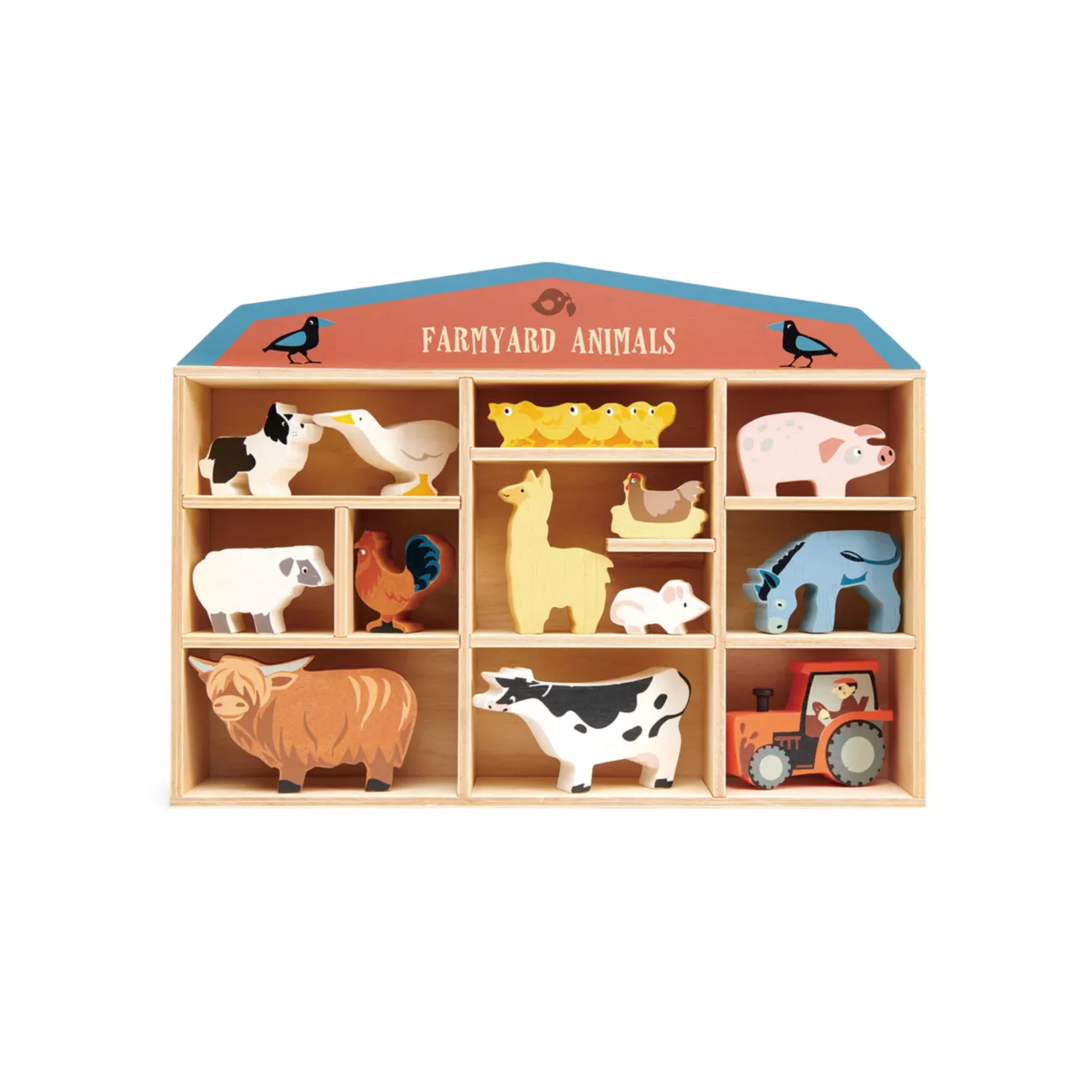 Детский набор «Животные на ферме» из 13 предметов и усилитель; Дисплей Полка Tender Leaf Toys