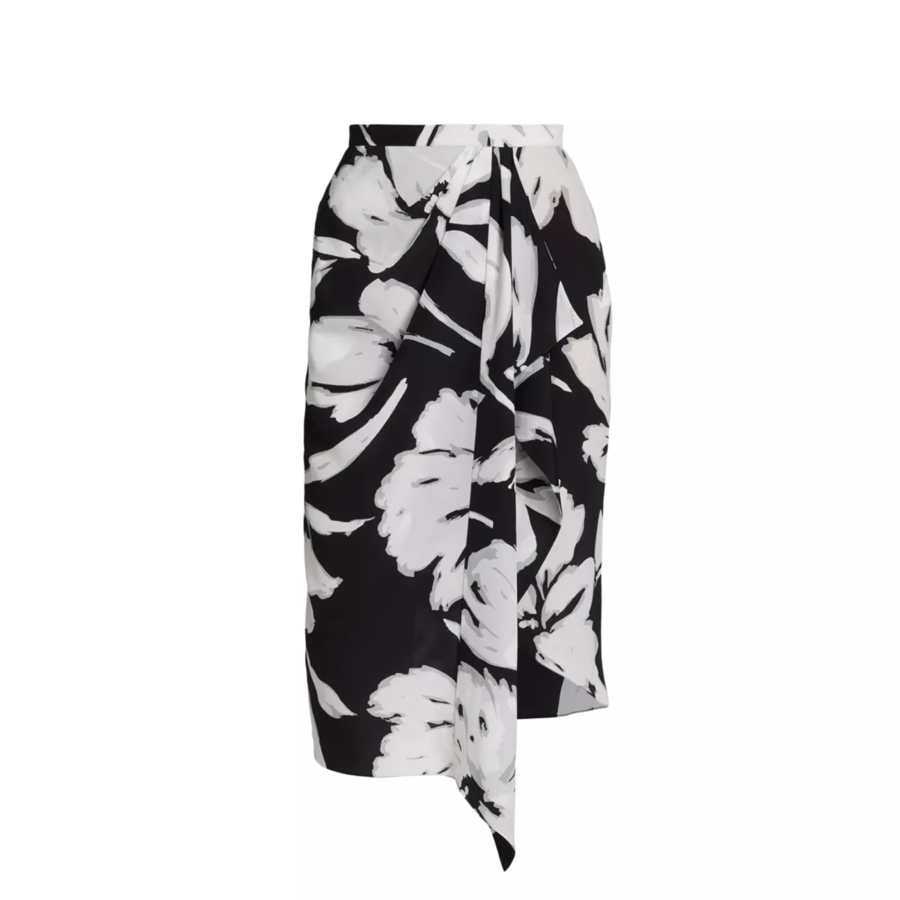 Драпированная шелковая юбка с цветочным принтом Michael Kors