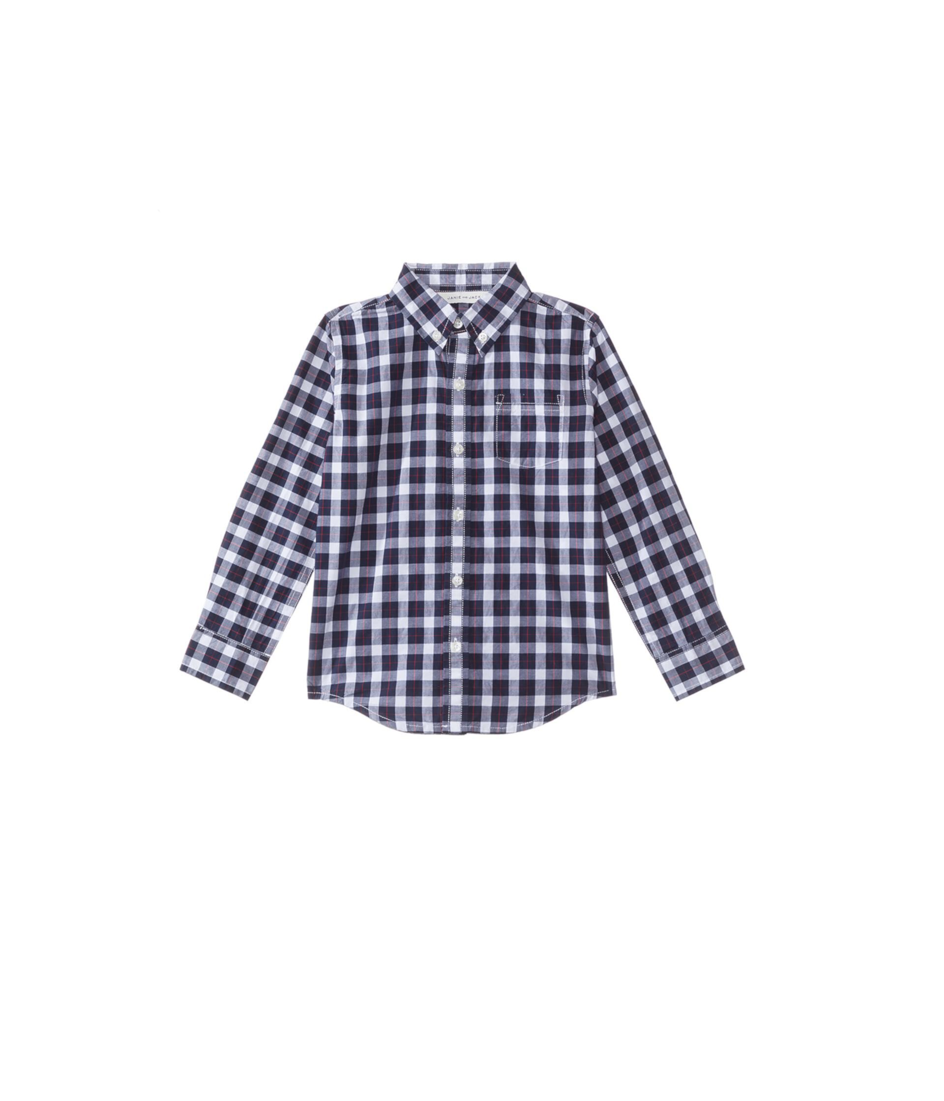 Plaid Poplin Button-Up Top (Toddler/Little Kids/Big Kids) Janie and Jack