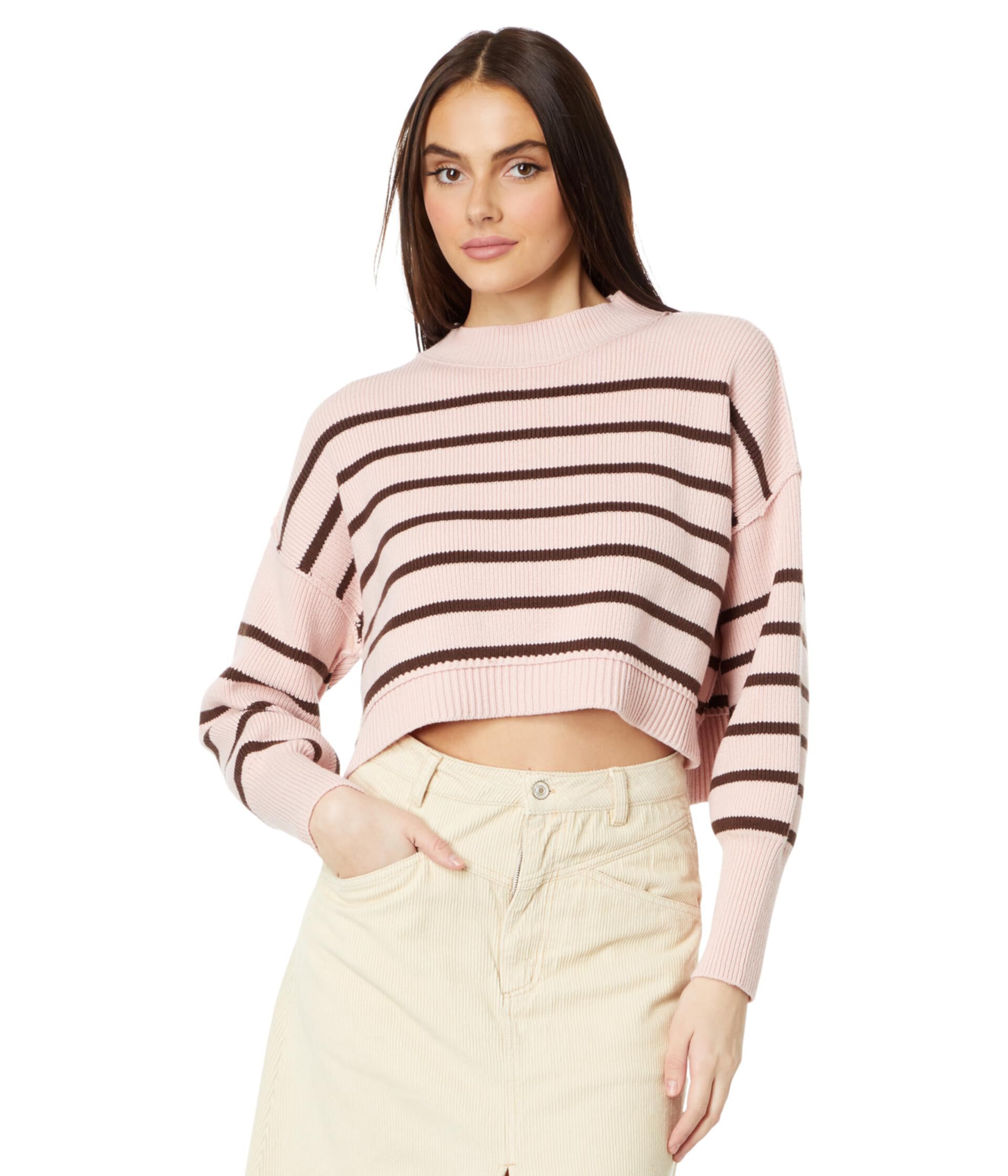 Stripe Easy Street Crop Pullover Free People