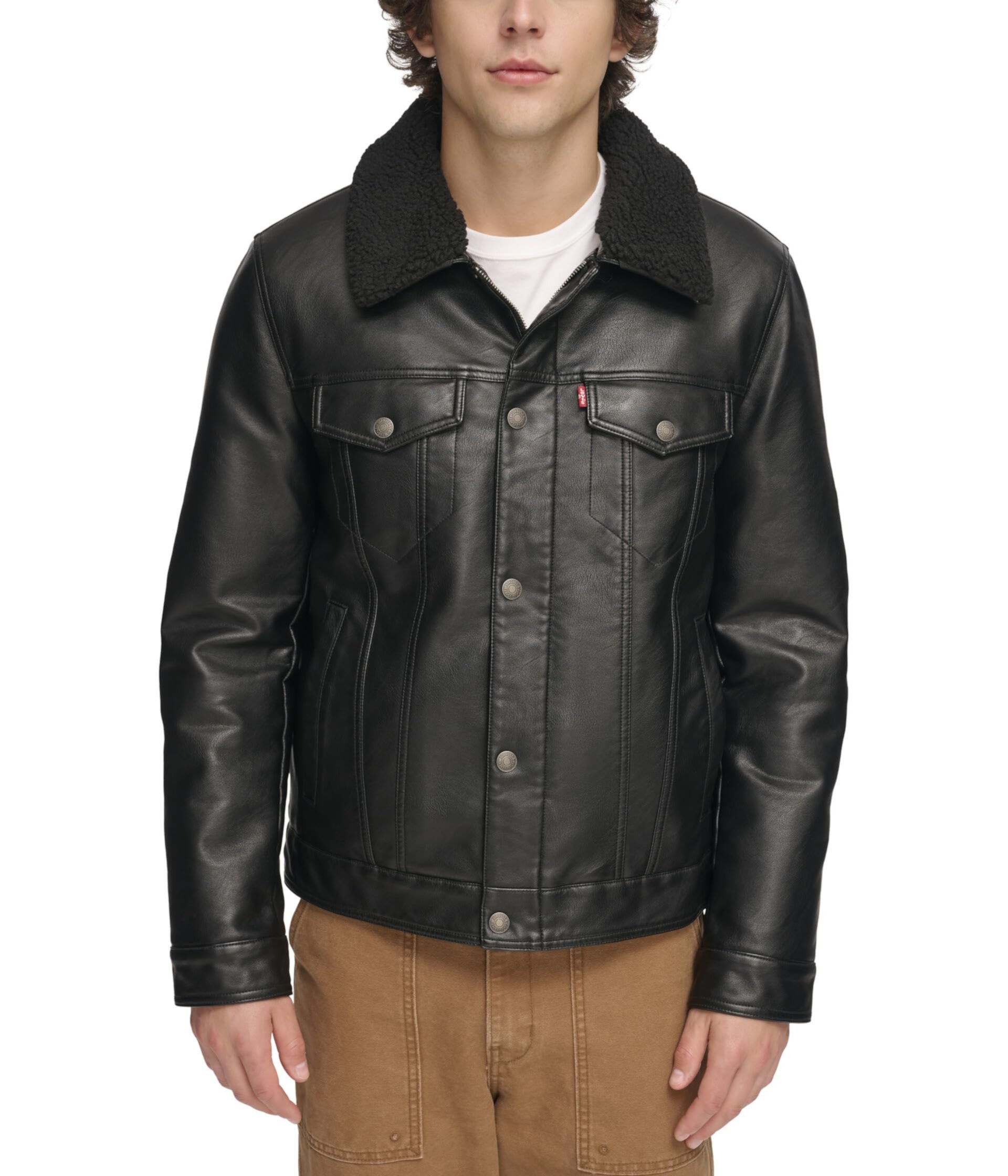 Мужская куртка Levi's® Faux Leather Trucker с воротником на меху Levi's®