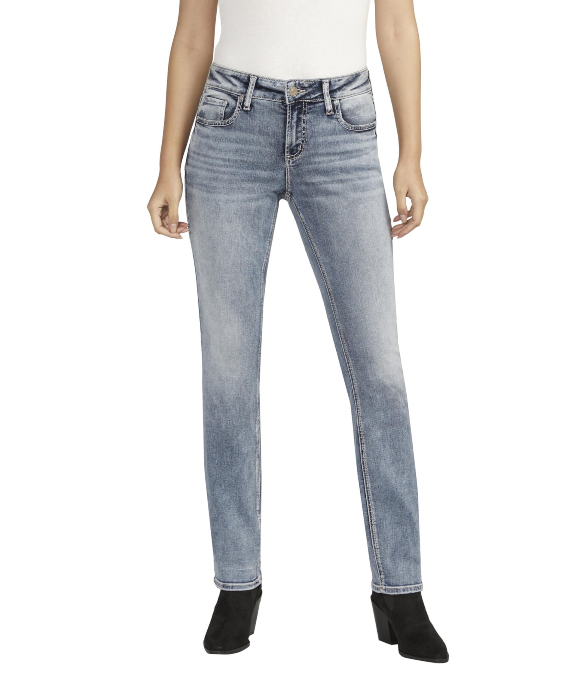 Прямые джинсы Elyse со средней посадкой L03403EDB204 Silver Jeans Co.