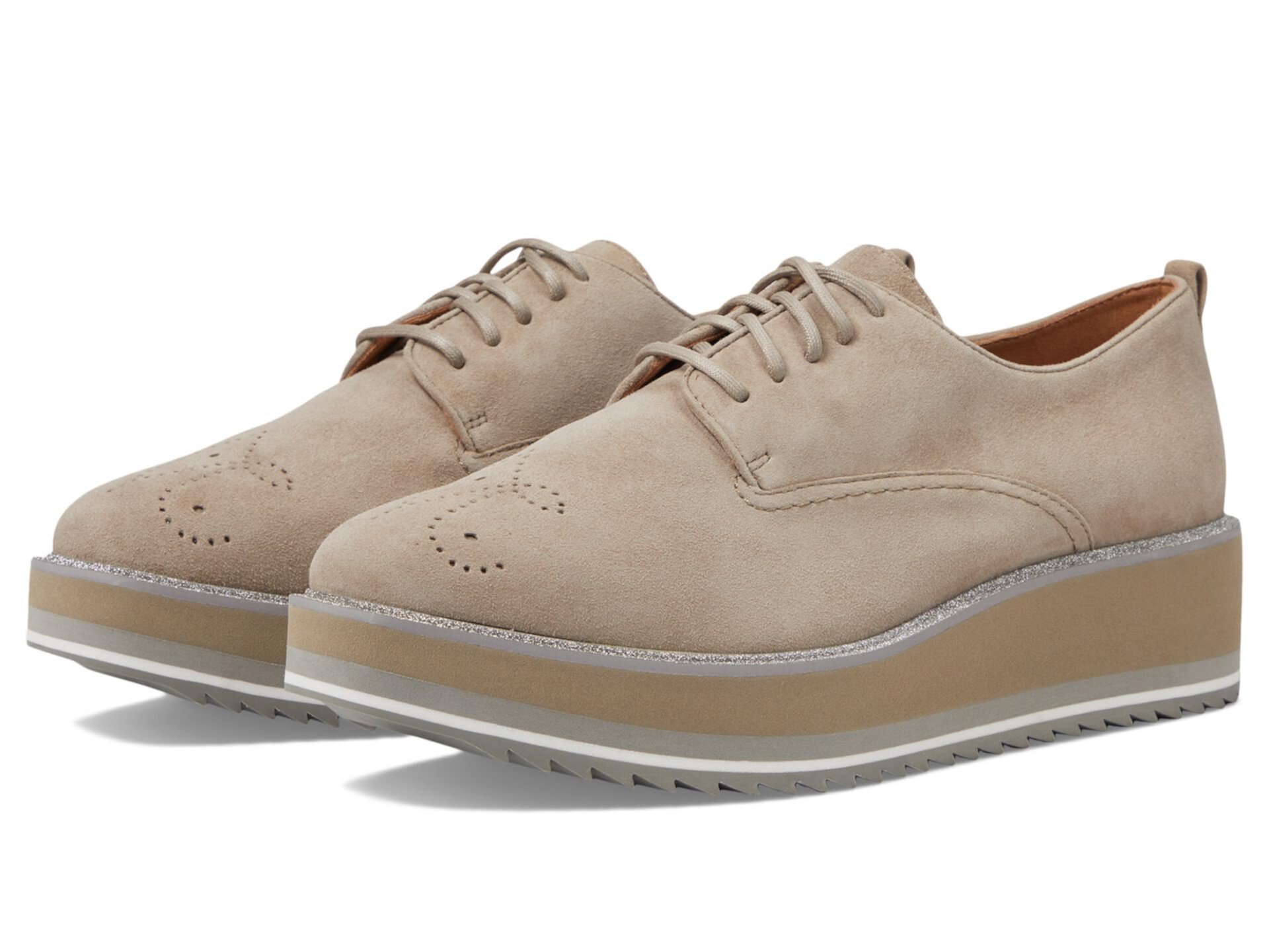 Gracelyn Brogue Oxford от Johnston & Murphy с замшевым верхом и легким платформенным каблуком 4,5 см Johnston & Murphy