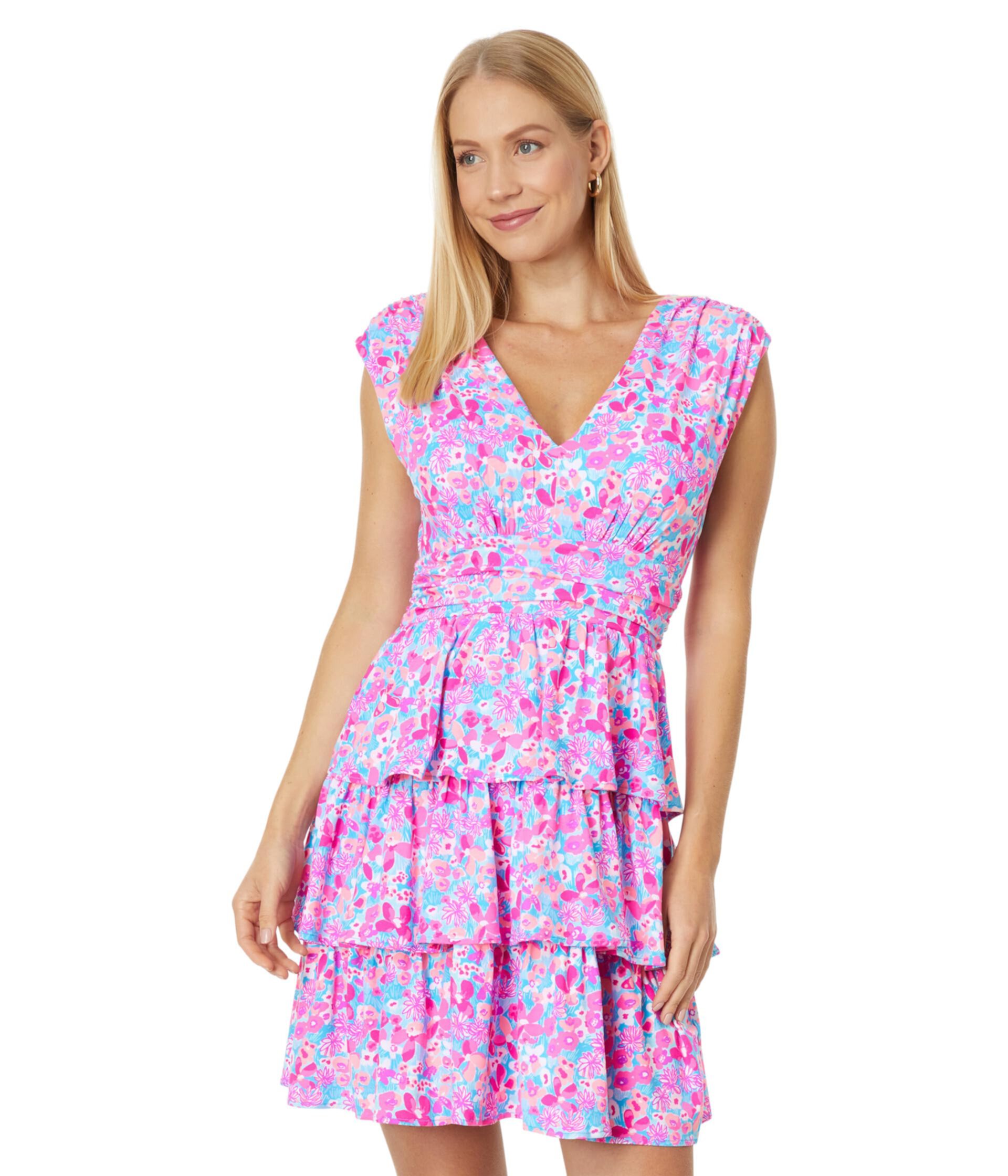 Faye V-Neck Ruffle Dress Lilly Pulitzer