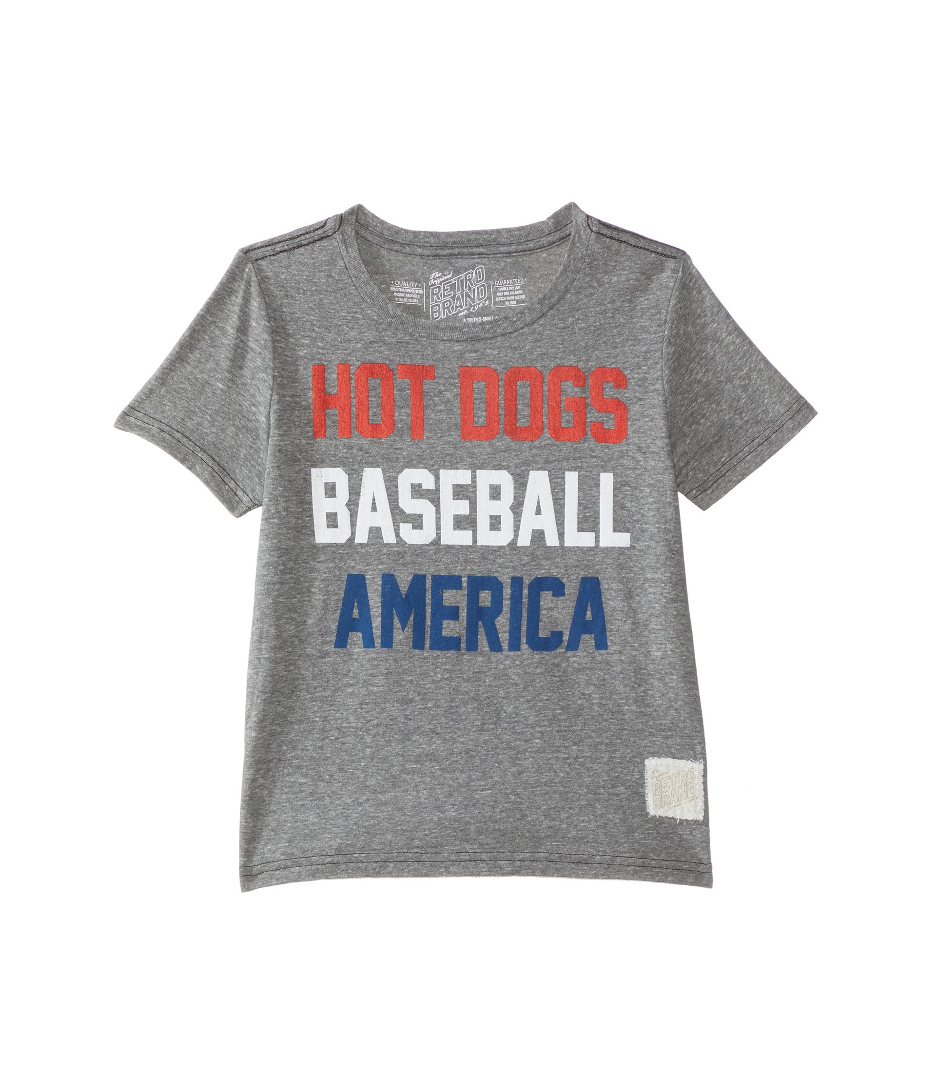 Футболка Tri-Blend Hot Dogs Baseball America с круглым вырезом (для больших детей) The Original Retro Brand Kids