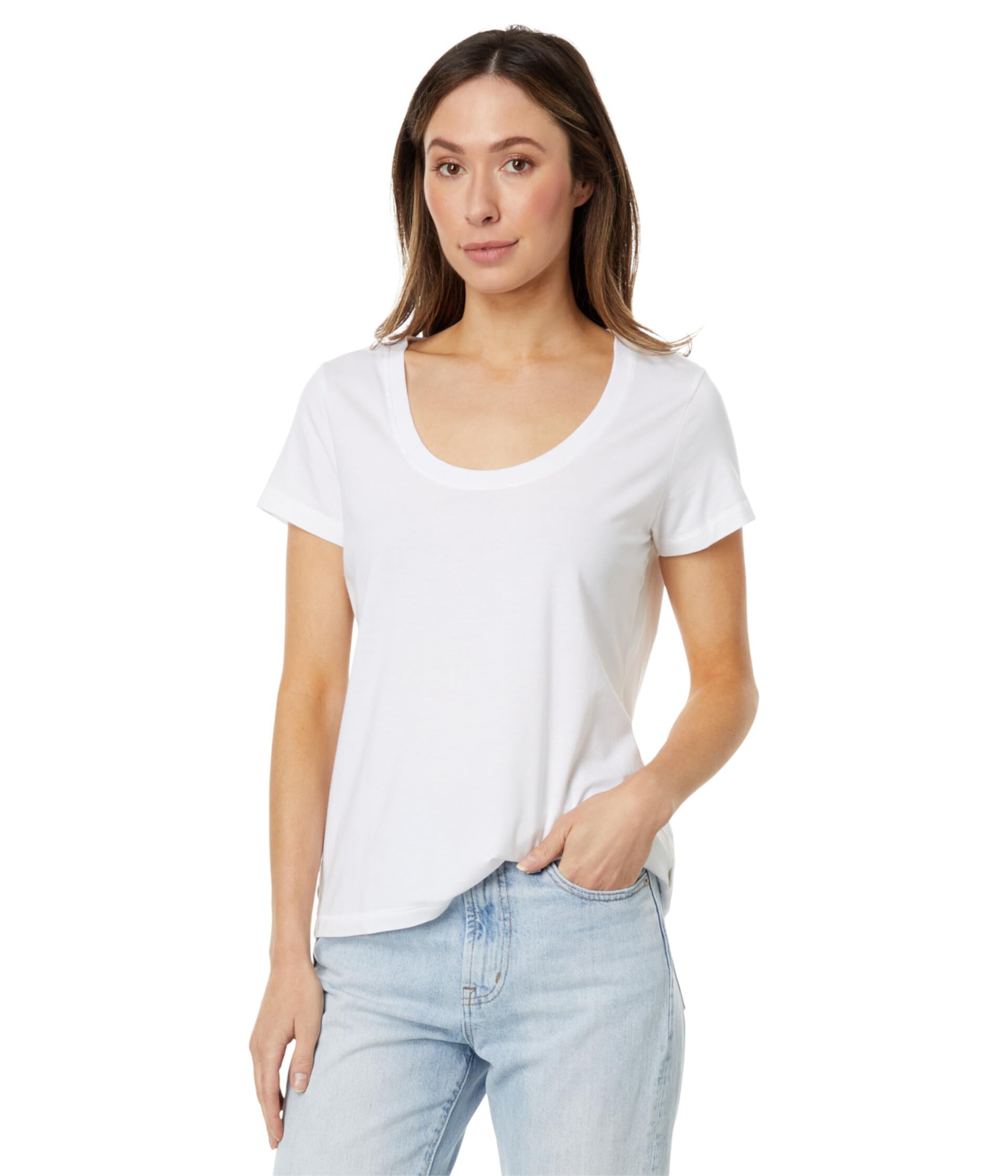 Мягкая эластичная футболка Petite Supima с круглым вырезом и короткими рукавами L.L.Bean
