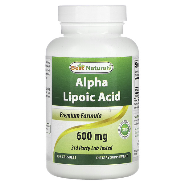 Альфа-липоевая кислота - 600 мг - 120 капсул - Best Naturals Best Naturals