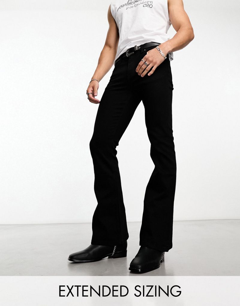 Черные расклешенные джинсы стрейч ASOS DESIGN ASOS DESIGN