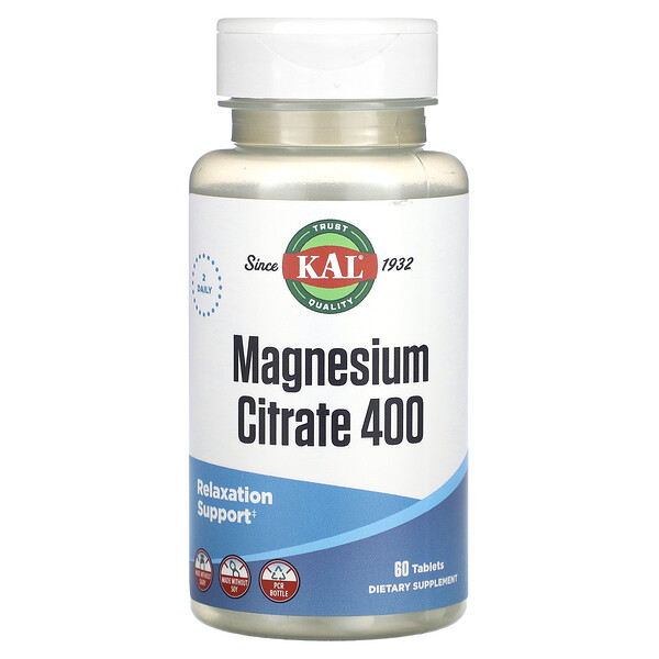 Magnesium Citrate 400, 60 Tablets (Таблетки) KAL