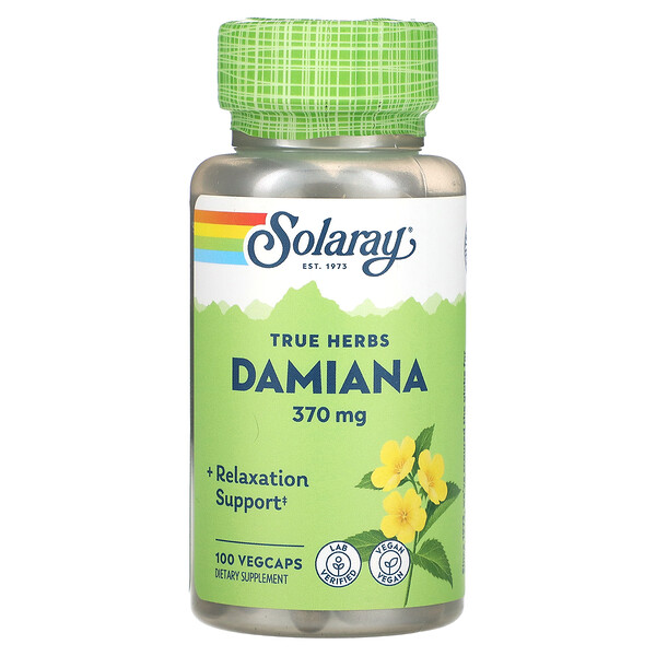 True Herbs, Дамиана, 370 мг, 100 растительных капсул Solaray